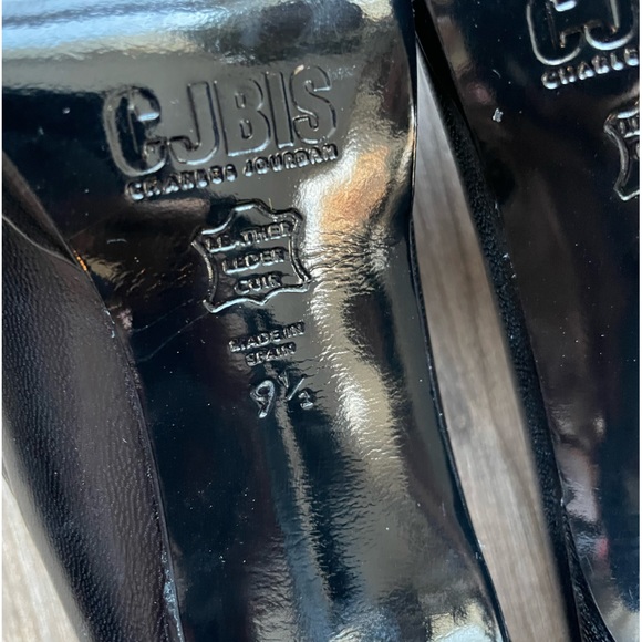 Charles Jourdan C J BIS Black Leather Pumps | 9.5 - Picture 8 of 10